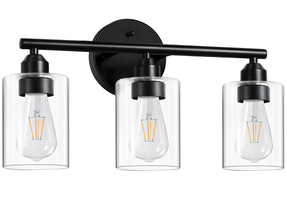Percantis glass shade bathroom light for clear, bright task lighting.