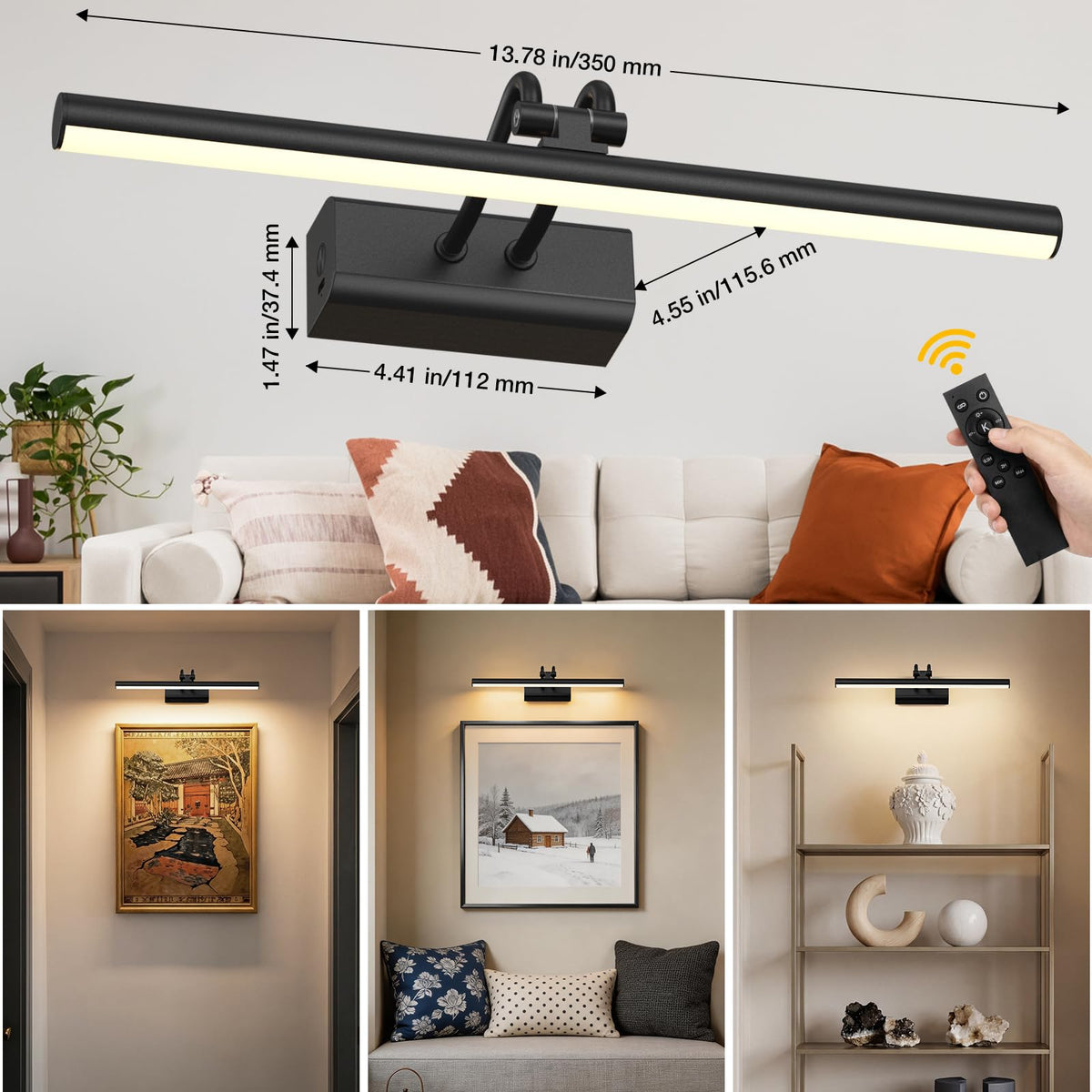 Percantis wall light dimmable with remote control for customizable ambience.