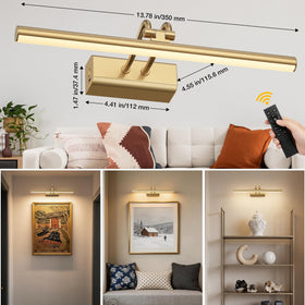Percantis wall-mounted light illuminating a framed artwork in a living room