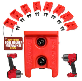 PERCH Milwaukee tool holder wall mount keeps drills within reach and organized.