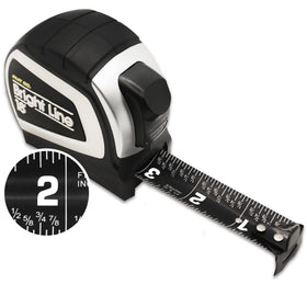 Perfect Measuring Tape BrightLine contrast blade enables quick readings in dim light.