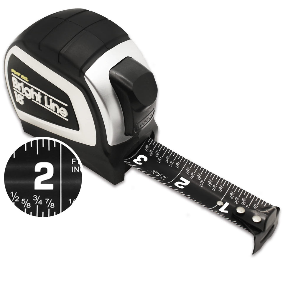 Perfect Measuring Tape BrightLine contrast blade enables quick readings in dim light.