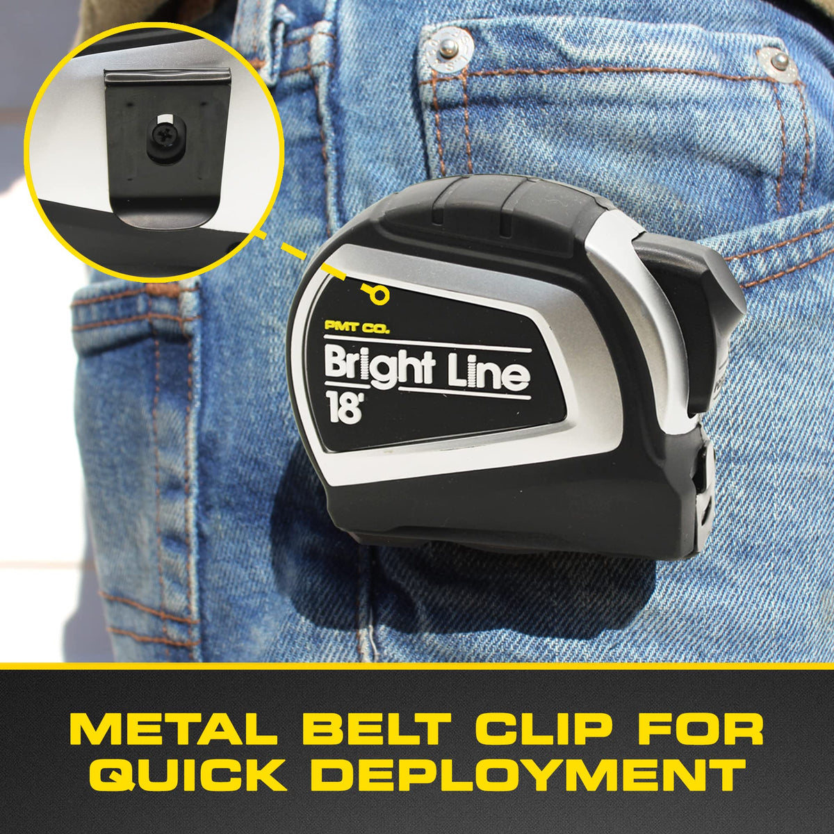 Perfect Measuring Tape BrightLine dual-sided tape for easy fractions from either side.