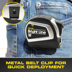 Perfect Measuring Tape BrightLine dual-sided tape for easy fractions from either side.