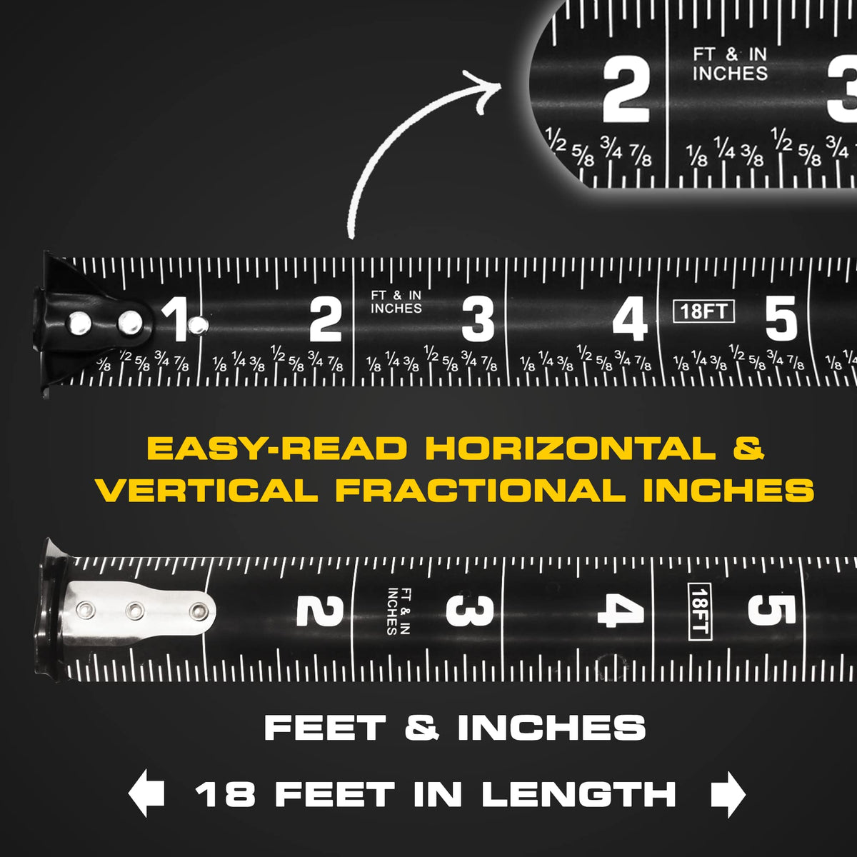 Perfect Measuring Tape BrightLine heavy-duty case adds durability and grip.