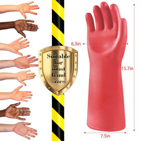 PerfectMart 15.8 inch length gloves fit most hand sizes.