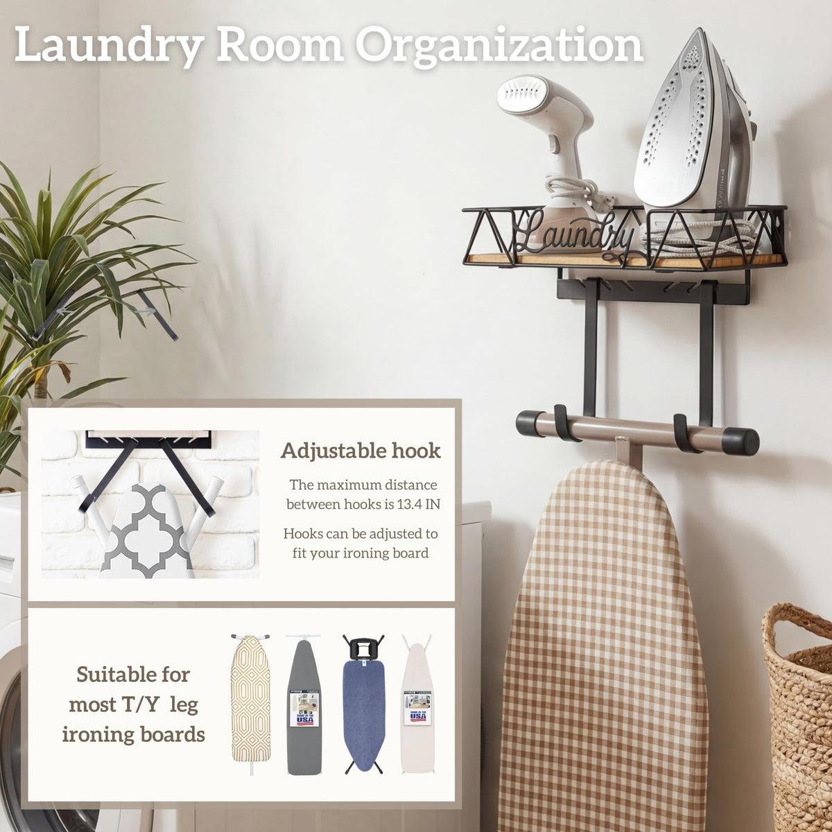 PERFNIQUE farmhouse-style black metal wire design adds rustic charm