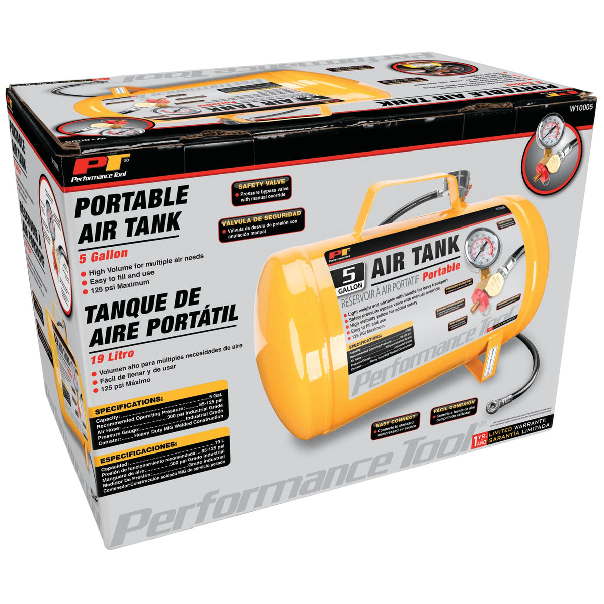 Performance Tool W10005 safety valve with manual override for controlled relief.