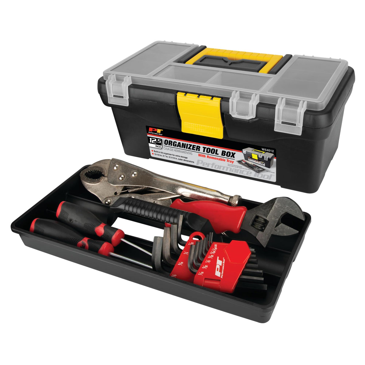 Performance Tool W54012 ergonomic recessed handle for comfortable carrying.