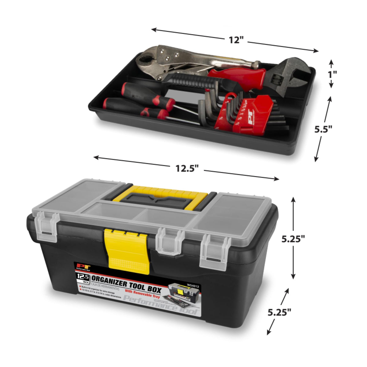 Performance Tool W54012 lid organizers keep screws and nails neatly stored.
