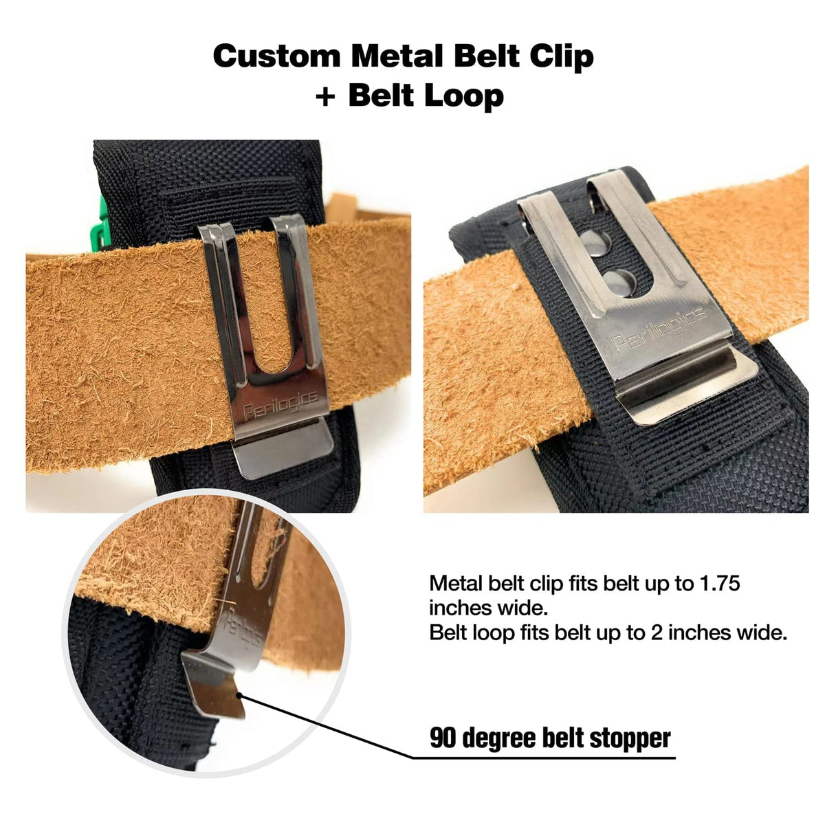 Perilogics magnetic closure delivers silent one-handed access.