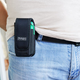 Perilogics low-profile design sits flat on the belt.