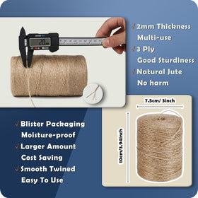 PerkDecor jute twine 10-roll bundle ideal for bulk crafting and gift wrapping