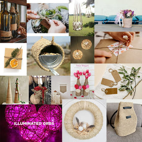 PerkDecor jute twine gift-wrapping scene with rustic texture