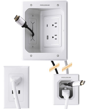 Perlegear behind-wall cable concealment for a tidy entertainment area