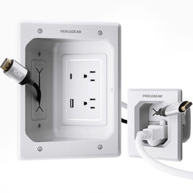 Perlegear TV in-wall cable kit with wall modules for a clean mounting look