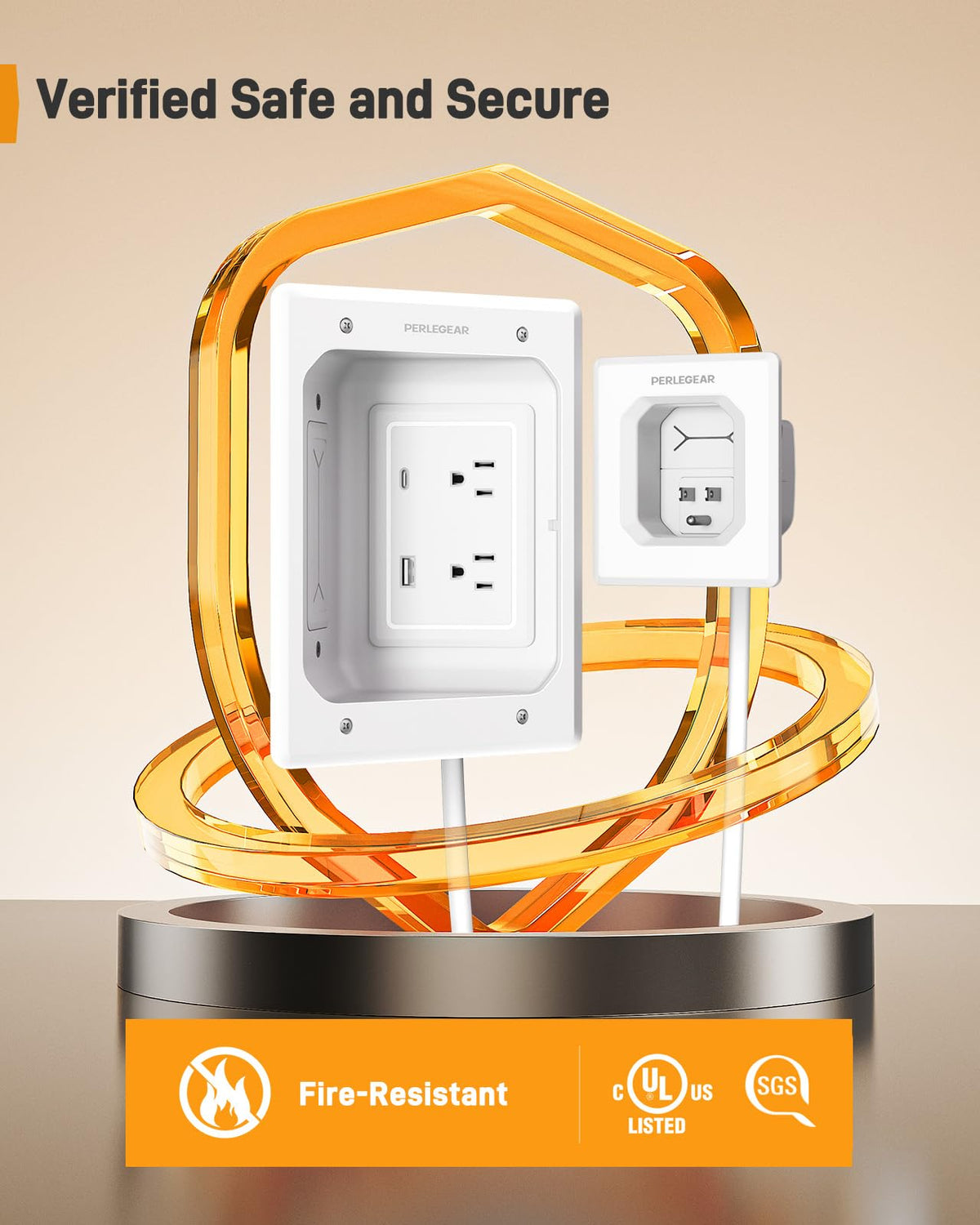 Perlegear dual AC outlets simplify powering TV and devices