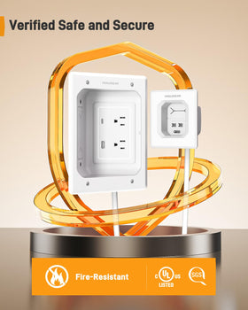 Perlegear dual AC outlets simplify powering TV and devices