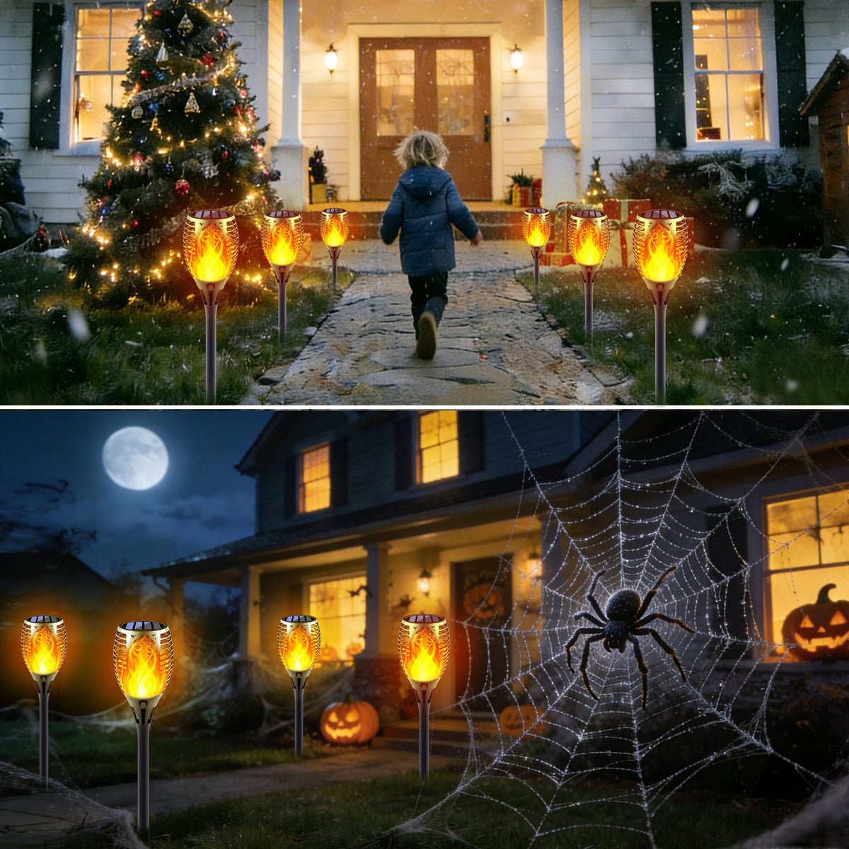Permande IP65 weatherproof torches endure rain and snow while maintaining ambient glow.