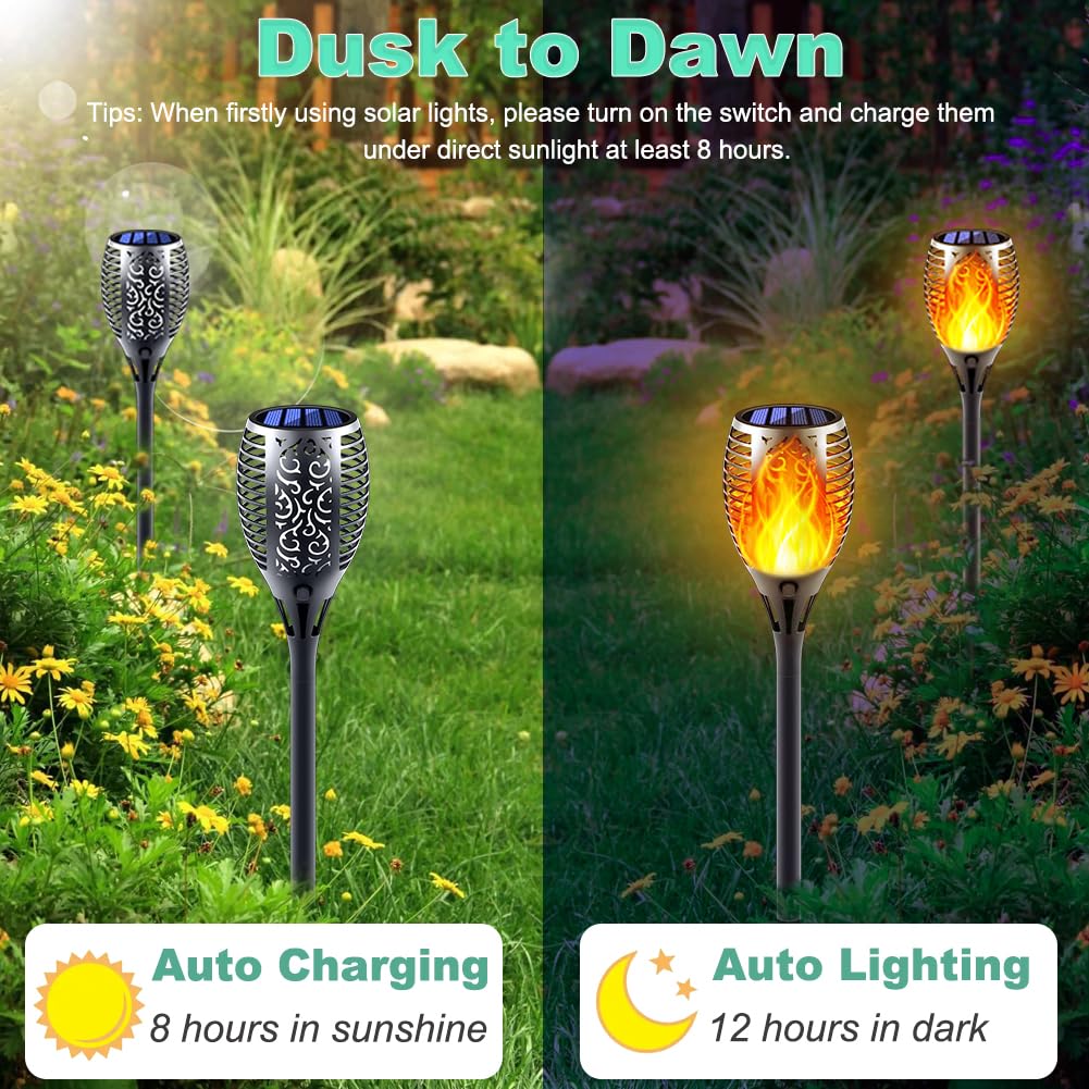 Permande walkway torches offer decorative lighting and safer steps in the dark.