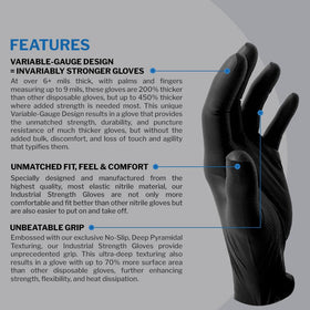 PermaSafe HD Black nitrile gloves worn by a mechanic during maintenance.