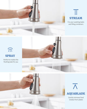 PerPaiMe brushed-nickel finish highlights durable, stylish look for modern kitchens.