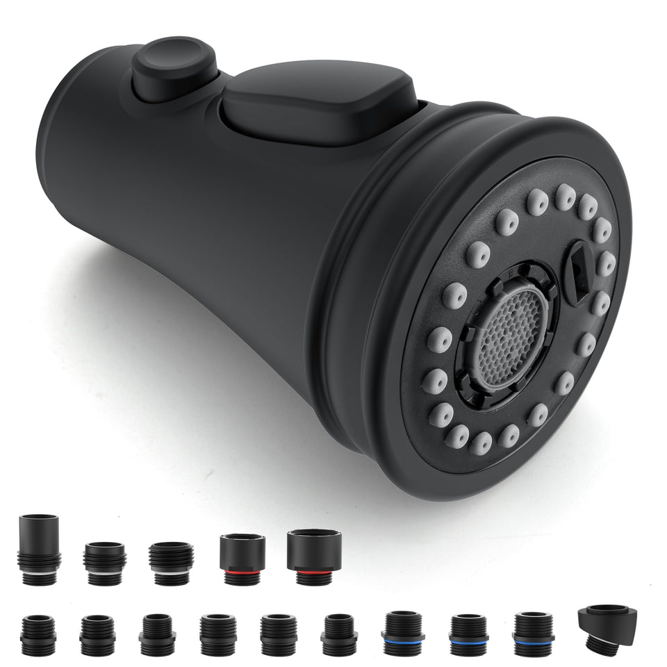 PerPaiMe kitchen spray head with 15 adapters for broad compatibility and simple replacement.