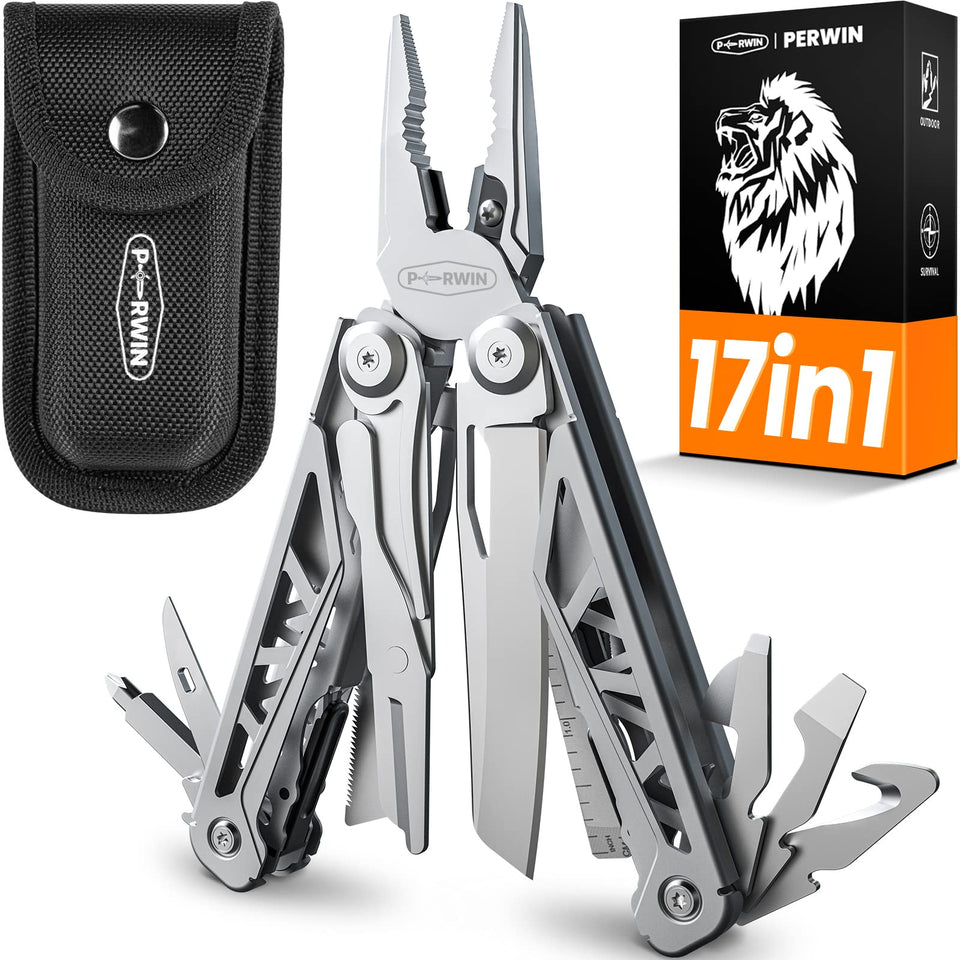 PERWIN multitool with pliers in focus for precise gripping and field use