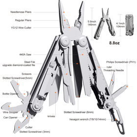 Perwin multitool knife 440A in use for precise outdoor cutting tasks
