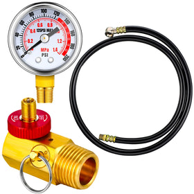 Peryiter air-tank repair kit gauge for precise PSI readings during inflation.