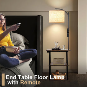 PESRAE side table with USB-C, USB-A and AC charging ports