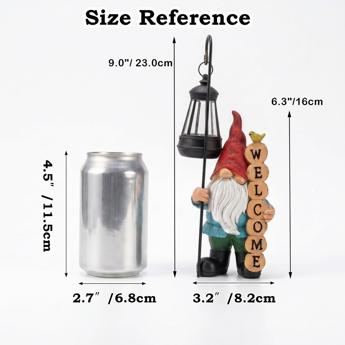 PETAFLOP gnome with solar panel activation for hands-off evening lighting.