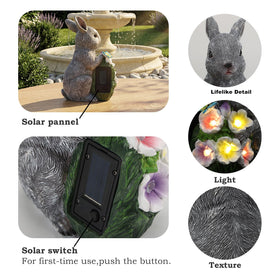 PETAFLOP weather-resistant rabbit statue withstands rain, sun, and frost.