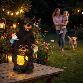 PETAFLOP garden decor brightens yard, balcony, and patio after dark.