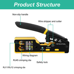 PETECHTOOL mini stripper shows precise wire removal for quick prepping.