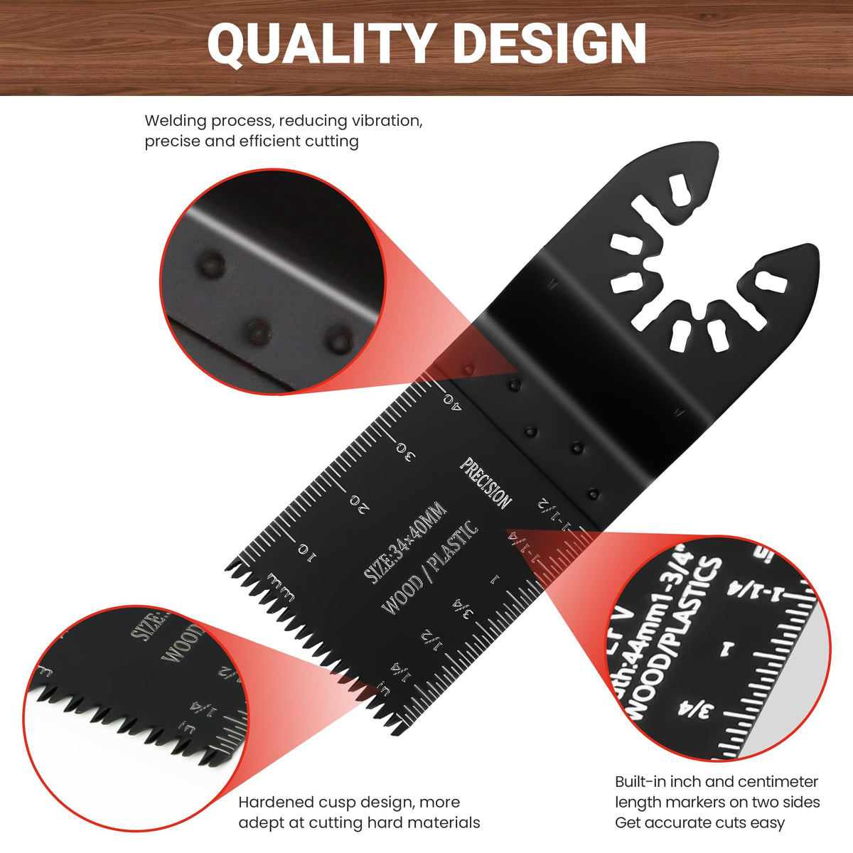 PETOX precision-cut design with dual scales for accurate measurements