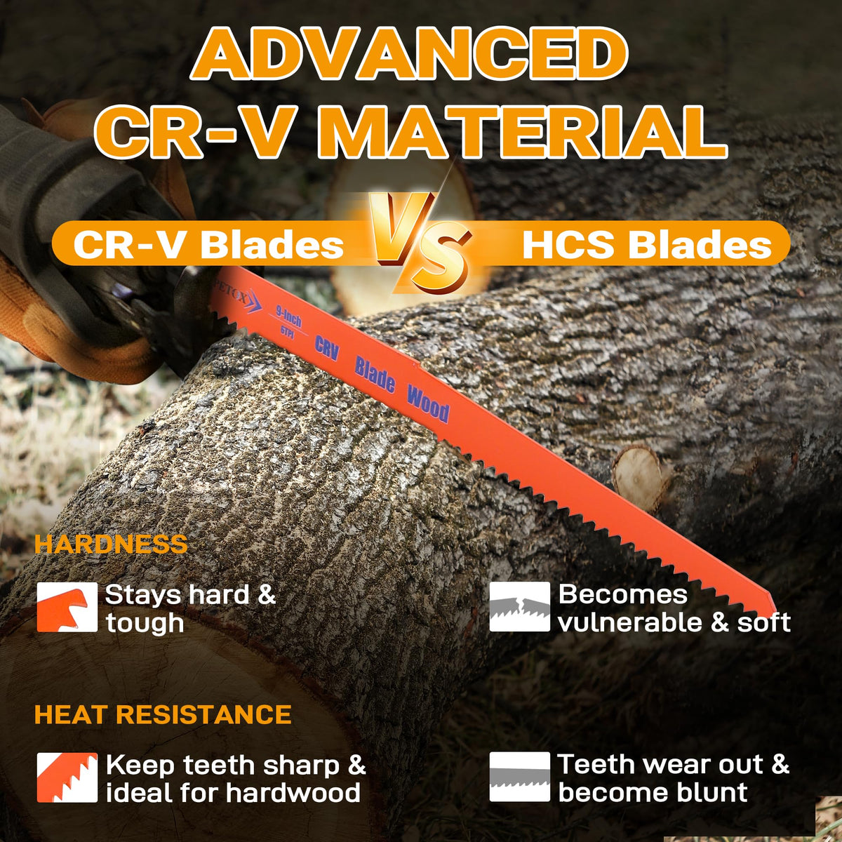 PETOX 9-inch 5TPI wood blades for durable performance