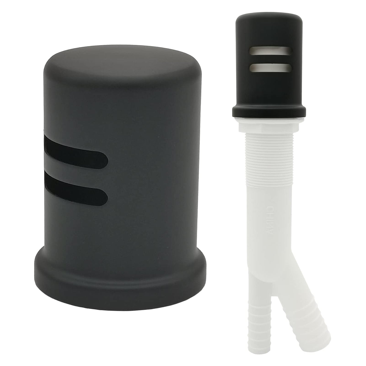 PetrelWing matte black air-gap cover for a flush, cohesive sink look.