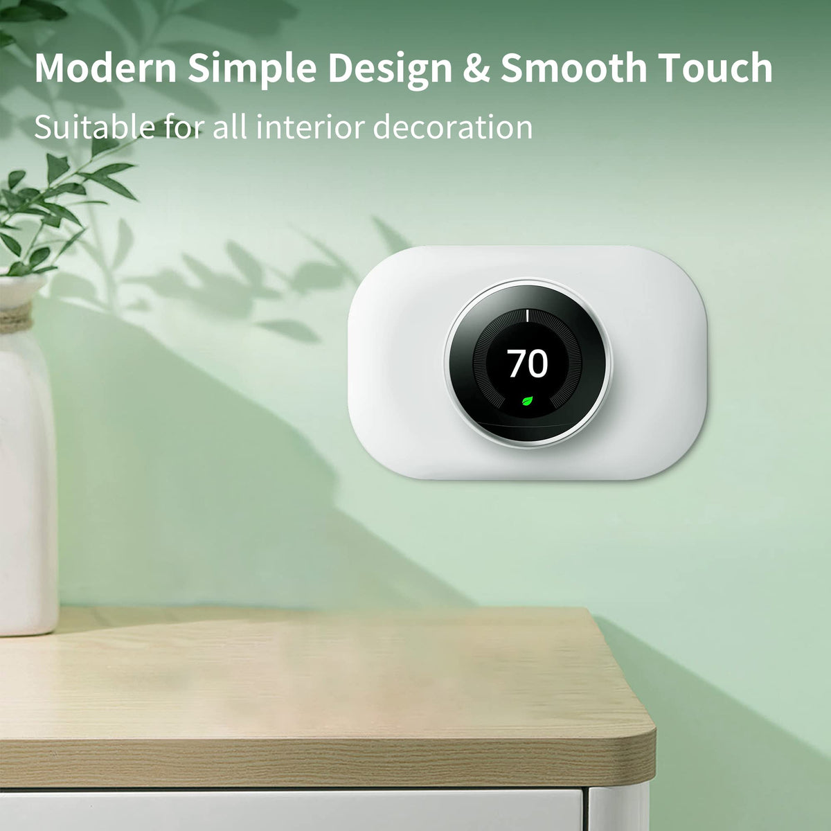 Petrichor Nest Thermostat Snow wall cover creating flush appearance