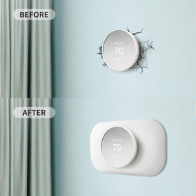 Petrichor Nest Wall Plate covers holes from older thermostats for a seamless wall