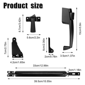 PEUTIER screen door handle in black provides secure grip and easy operation.