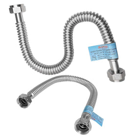 PEVEPEXE plus-size stainless water heater hose, 24 inches, durable and corrosion-resistant