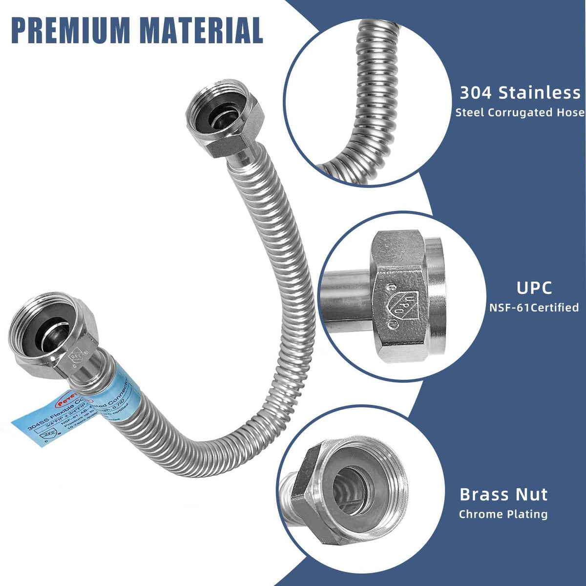 PEVEPEXE stainless steel corrugated hose resists kinking for steady hot water flow
