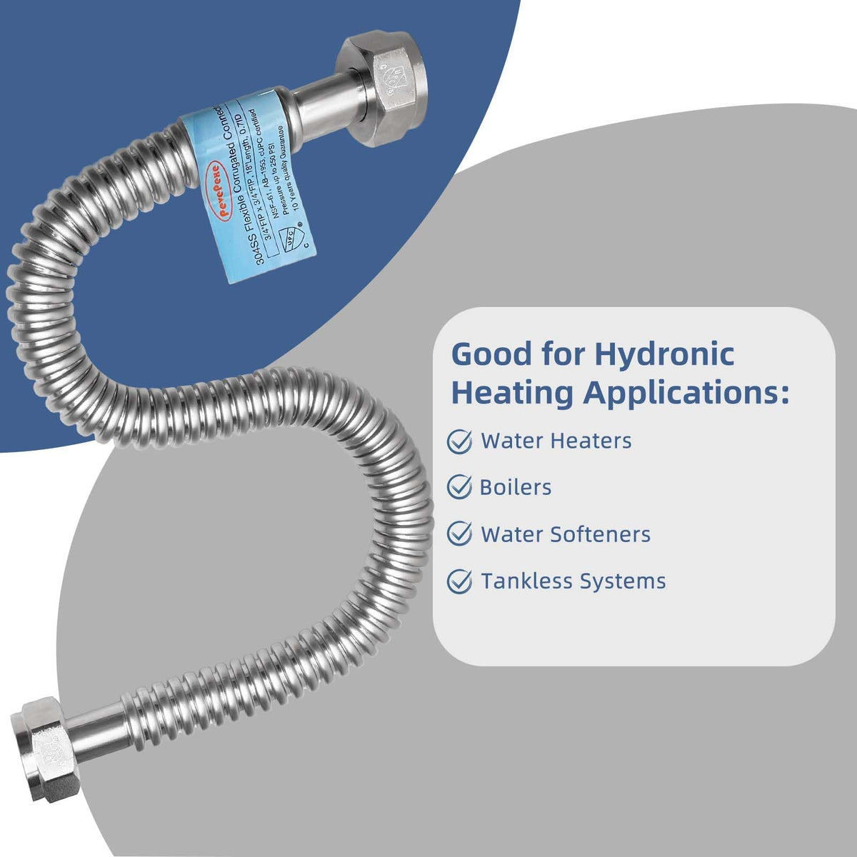 Tankless heater compatibility for flexible, space-saving connections