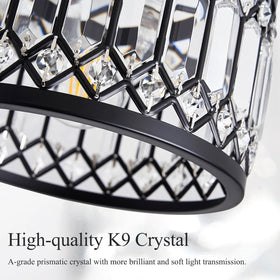 Pevfah Crystal Black Ceiling Light complements modern interiors with crystal accents.