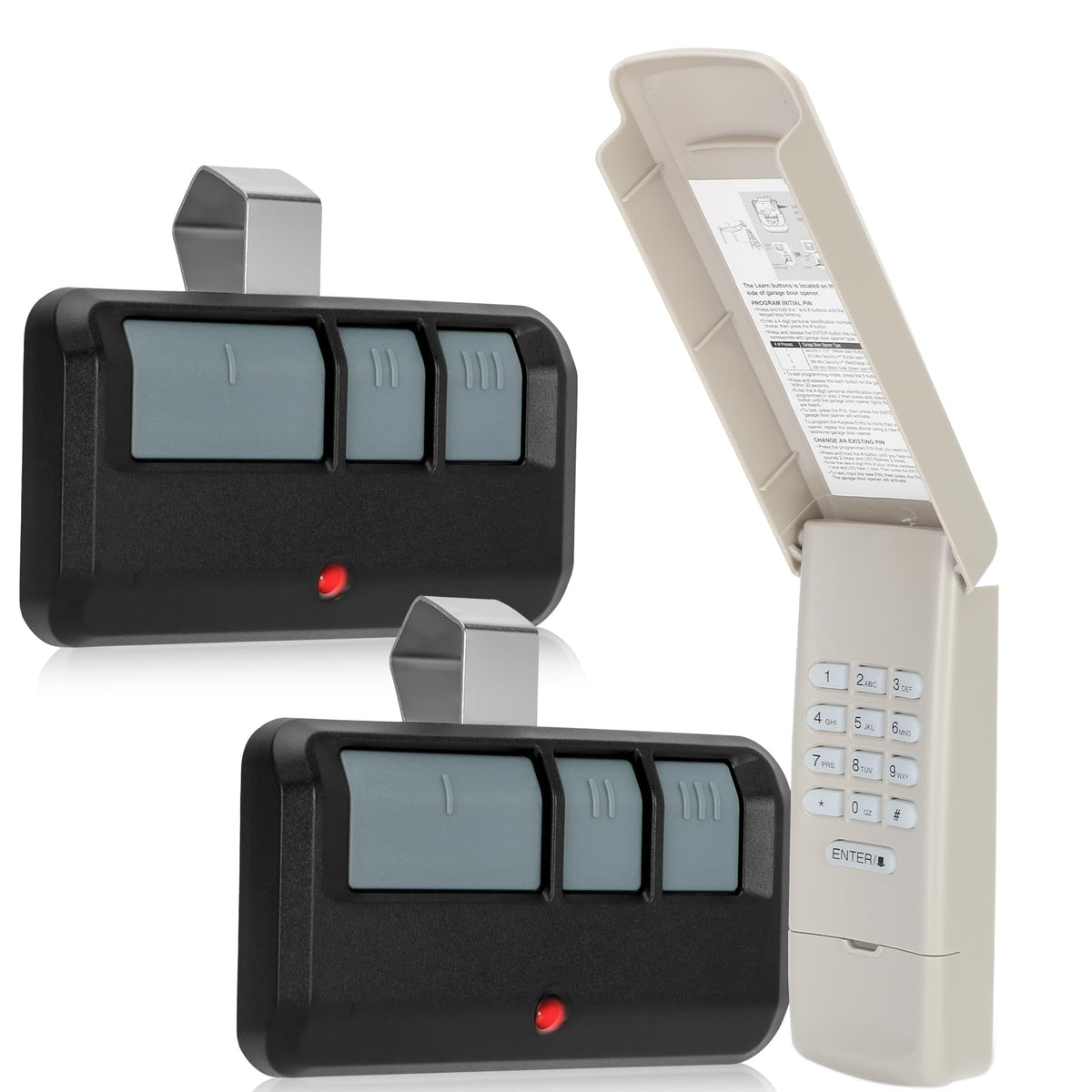 Pevxou universal keypad front view for fast wireless garage door control.