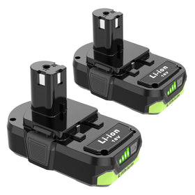 PEYESTEN 2-pack Ryobi 18V battery front view shows dual-pack design for extended runtime