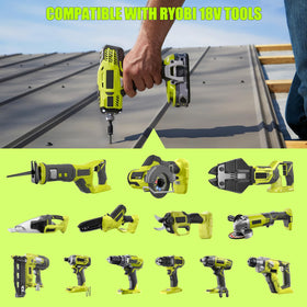 PEYESTEN Ryobi 18V battery compatibility labels highlight model coverage