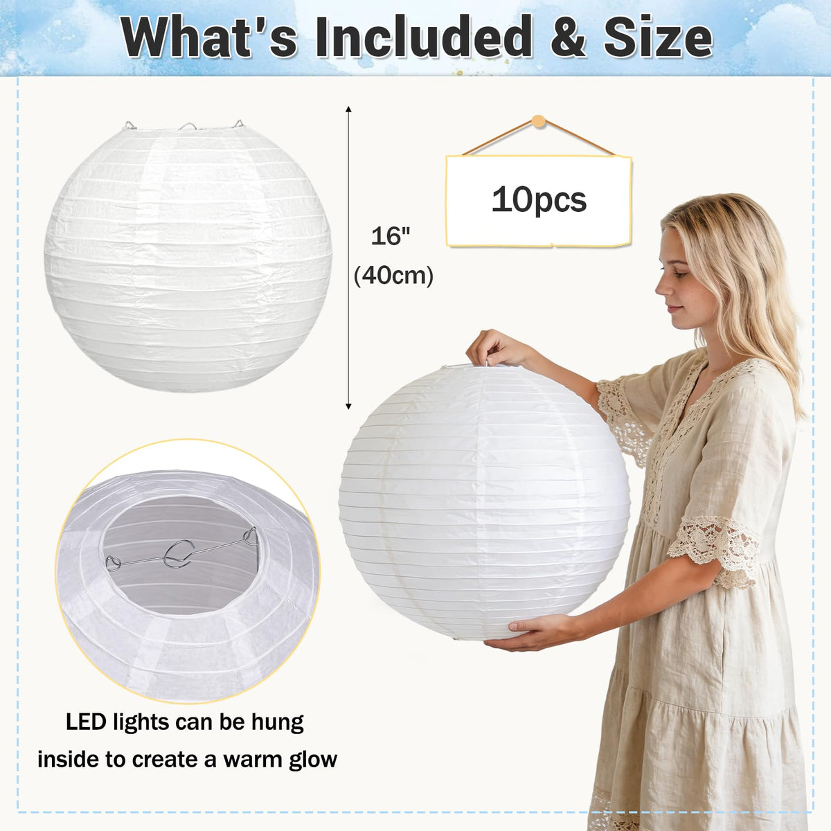 Peywot 16-inch white paper lanterns at a graduation party
