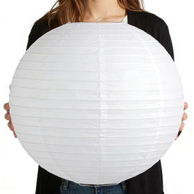 Peywot 16-inch white paper lanterns used as wedding centerpiece lighting for ambiance
